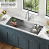 45” Workstation Undermount Single Bowl 16 Gauge Stainless Steel Kitchen Sink with 2-Tier WorkFlow™ Ledge and Accessories